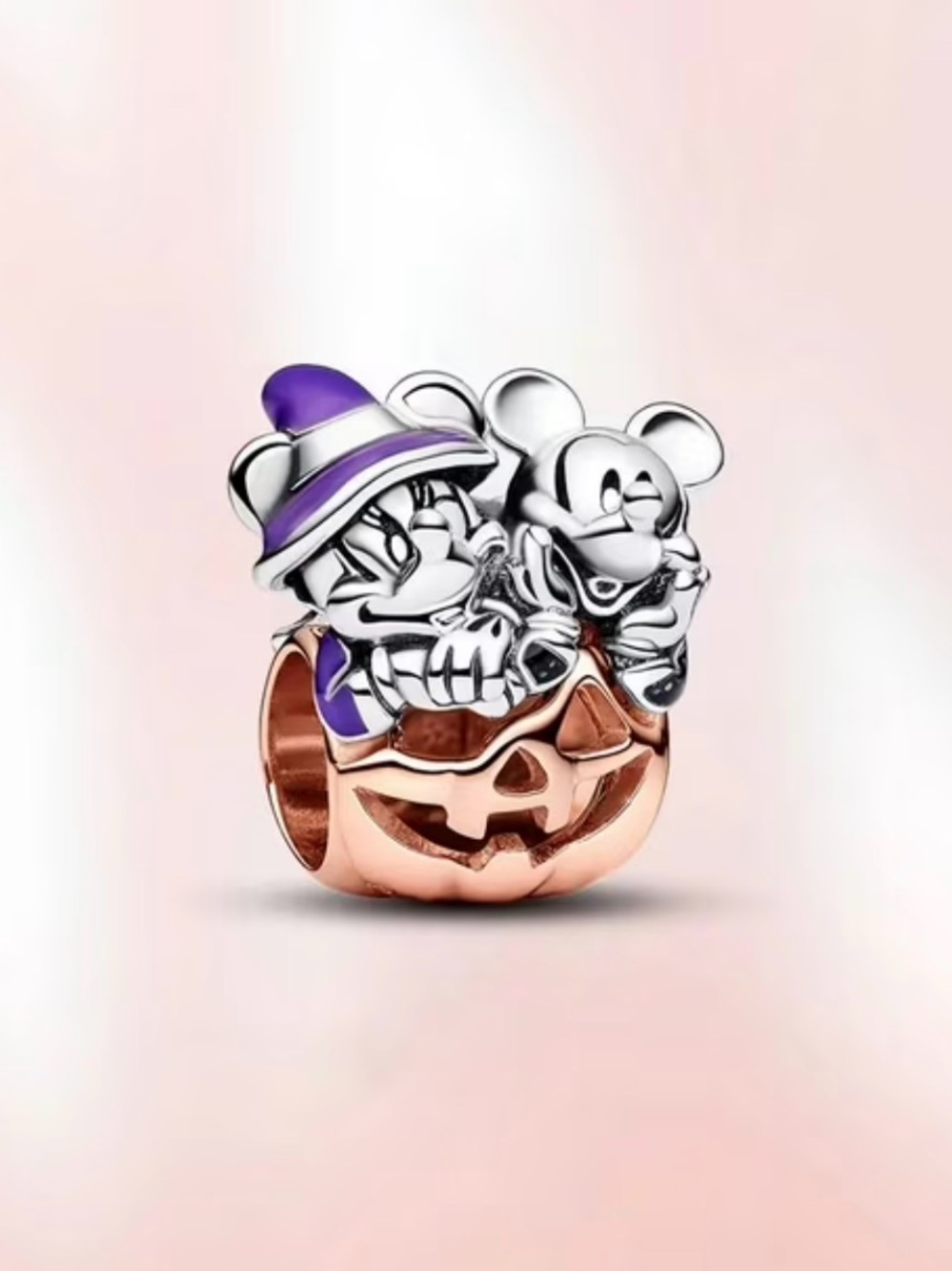 Halloween Pumpkin Charm with Purple Accents